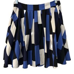 Express Pleated Blue Mini Skirt.